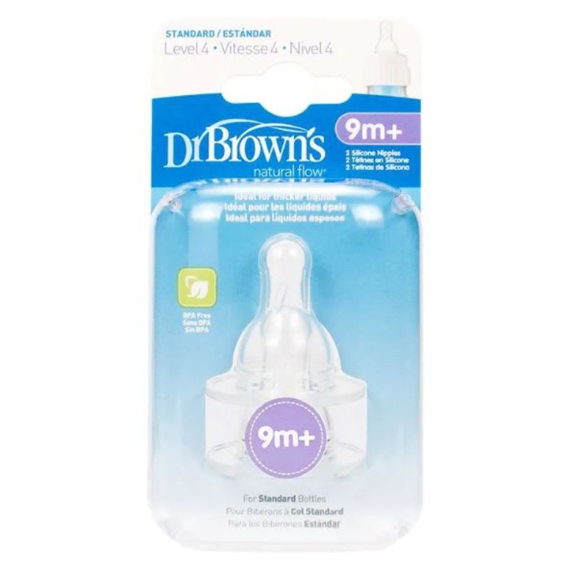 Tetina p/ Biberon Estandar DR BROWNS Nivel4 9M+ (2pzs)