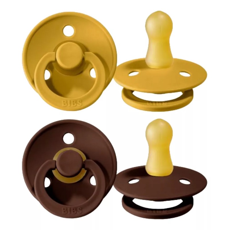 Set 2 Chupones BIBS Dusky Mustard/Mocha Talla 1