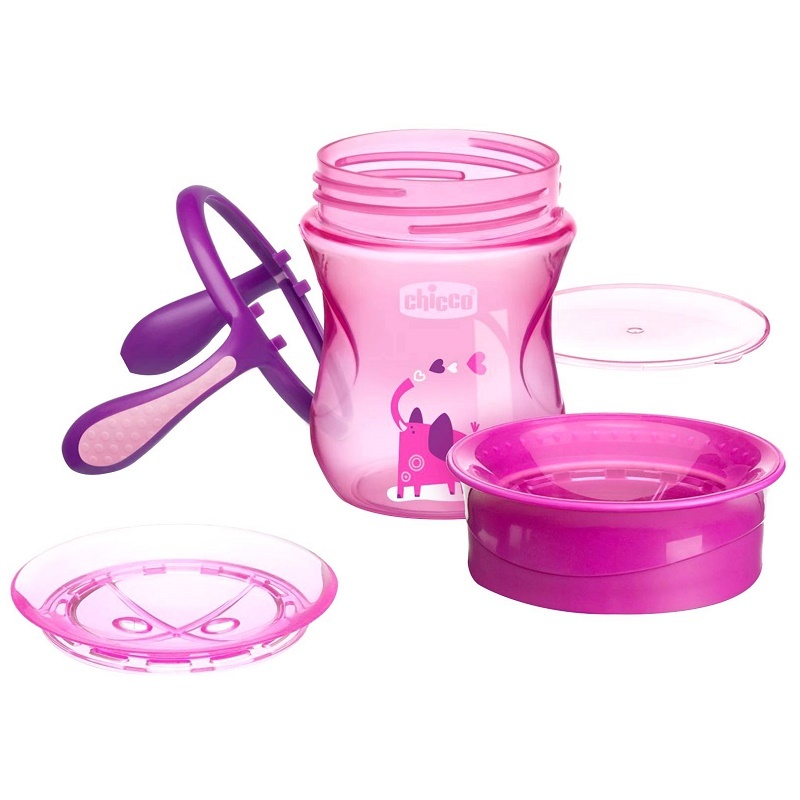 Vaso Antiderrame Chiqui Mundo 360 Grados Color Rosa